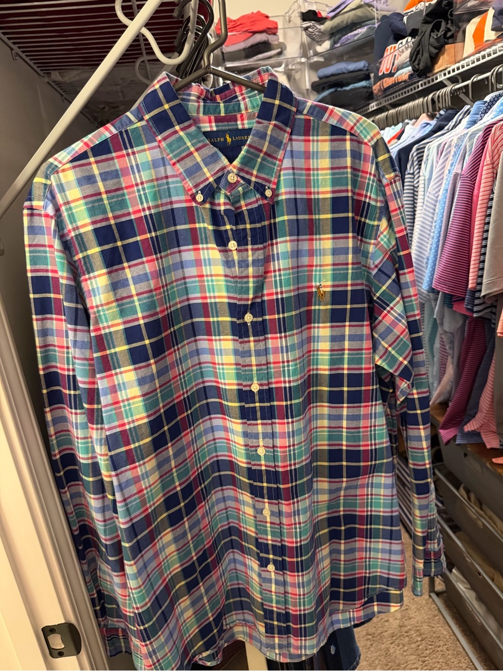 Ralph Lauren Multicolor Blue, Green & Pink Plaid Button-Down Shirt
